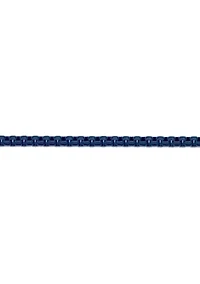 Stainless Steel 3MM Round Box Chain Necklace with Blue Acrylic Coating, 18" Length