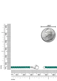 Stainless Steel 3MM Box Chain Necklace with Turquoise Acrylic, 24” Length