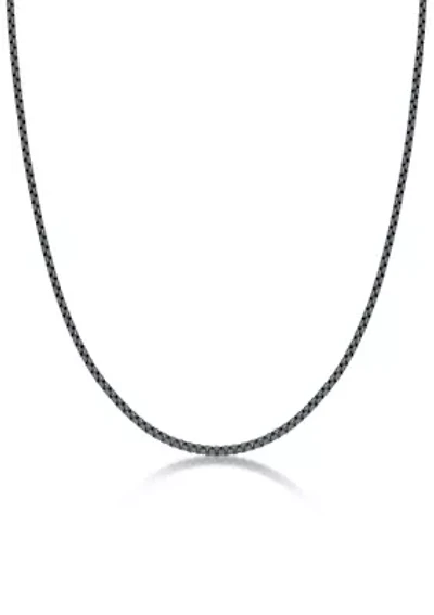 Stainless Steel 3MM Round Box Chain Necklace with Grey Acrylic Coating, 18" Length