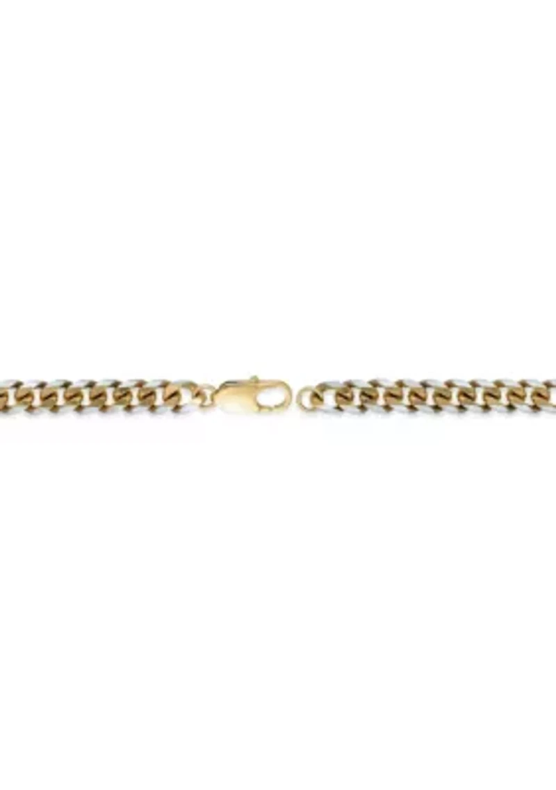 Stainless Steel 8mm Two Tone Curb Chain Bracelet