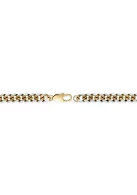 Stainless Steel 8mm Two Tone Curb Chain Bracelet