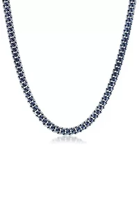 Stainless Steel 8MM Chain Necklace with Dark Gray Ion Plating, 22” Length