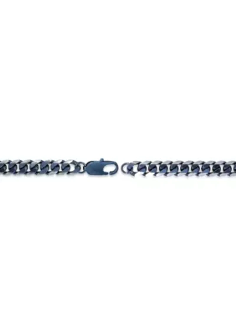 Stainless Steel 8MM Chain Necklace with Dark Gray Ion Plating, 22” Length
