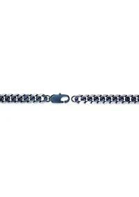 Stainless Steel 8MM Chain Necklace with Dark Gray Ion Plating, 22” Length