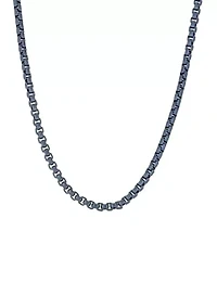 24 Inch Stainless Steel 5 Millimeter Box Chain Necklace with Gray IP