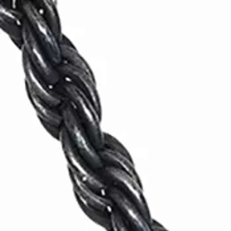 Stainless Steel 3 Millimeter Rope Chain Necklace with Black Ion Plating, 24 Inch