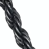 Stainless Steel 3 Millimeter Rope Chain Necklace with Black Ion Plating, 24 Inch