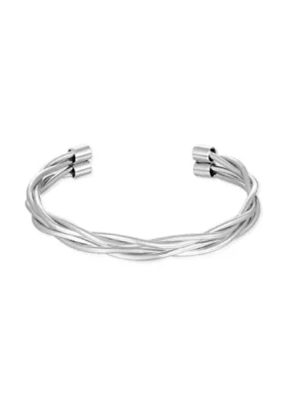 Stainless Steel Twisted Cuff Bangle Bracelet