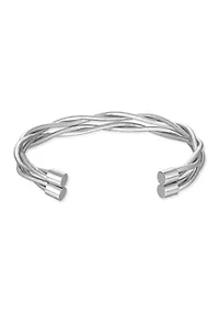 Stainless Steel Twisted Cuff Bangle Bracelet