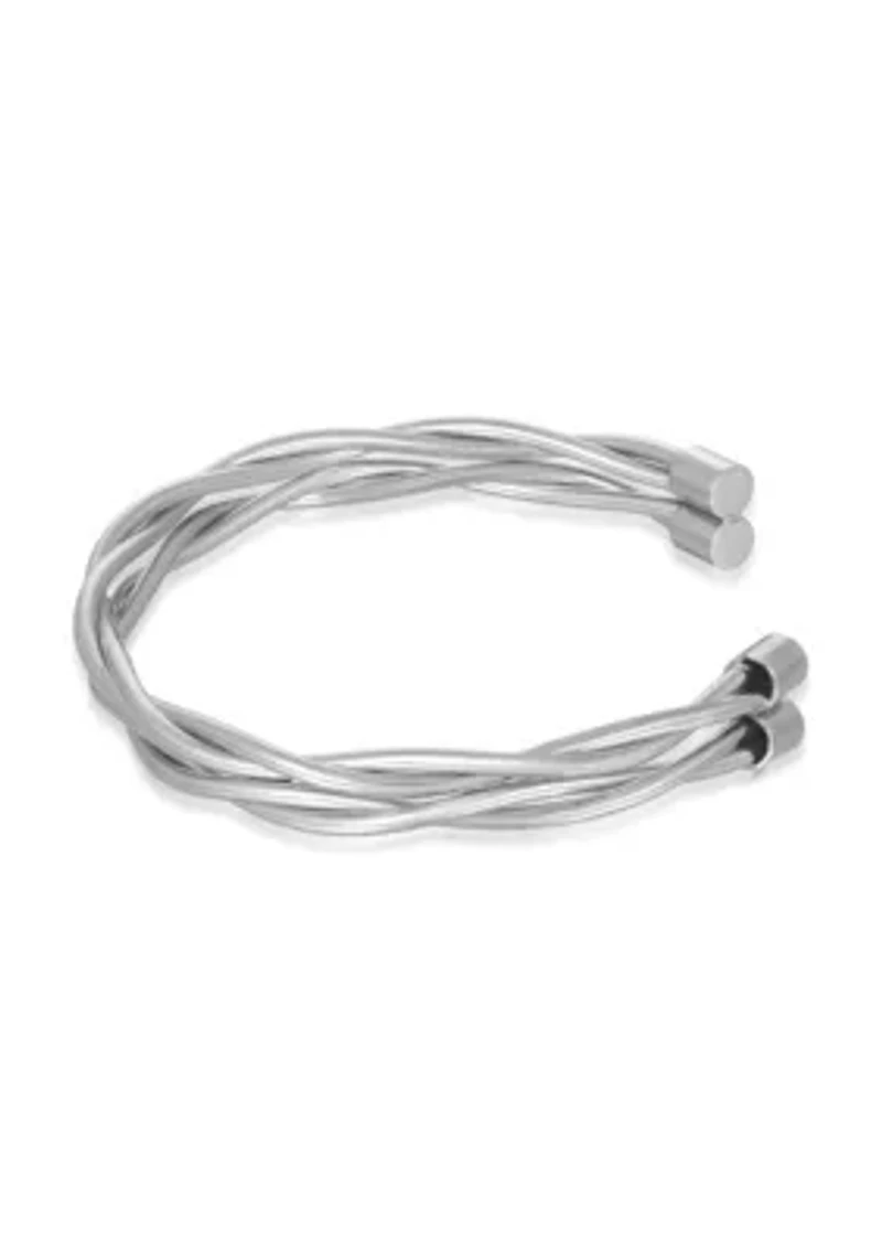 Stainless Steel Twisted Cuff Bangle Bracelet