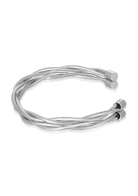Stainless Steel Twisted Cuff Bangle Bracelet