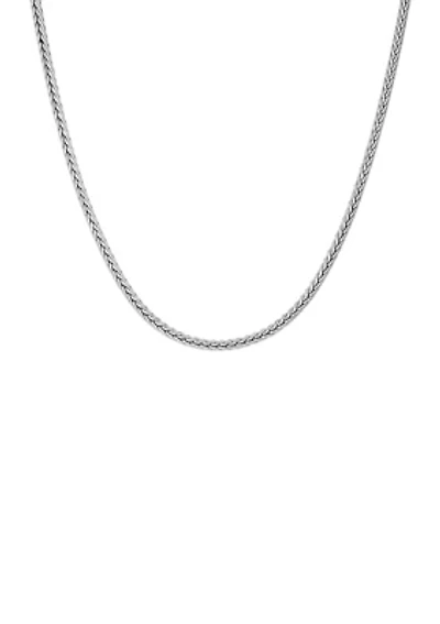 Stainless Steel 3 Millimeter Wheat Chain Necklace, 24 Inch