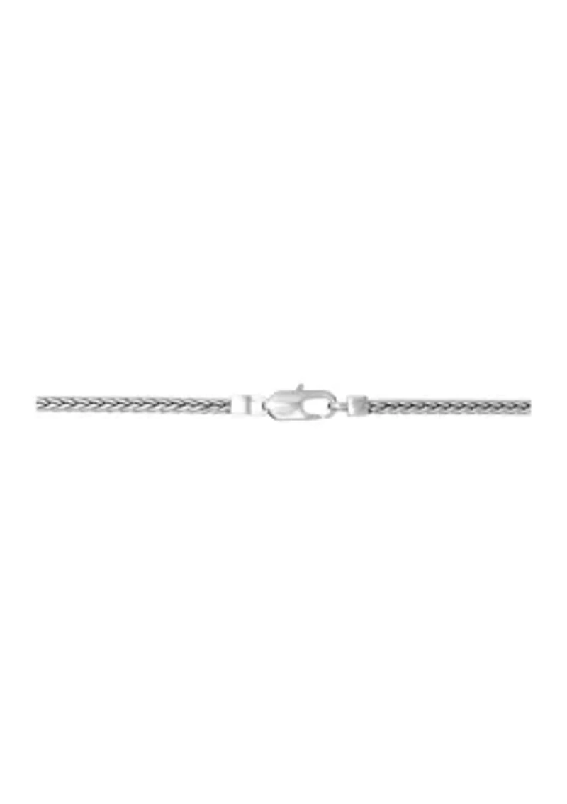 Stainless Steel 3 Millimeter Wheat Chain Necklace, 24 Inch