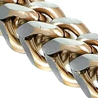 Stainless Steel 4 Millimeter Foxtail Chain Bracelet with Two-Tone Gold Tone Ion Plating and Push Lock, 9 Inch