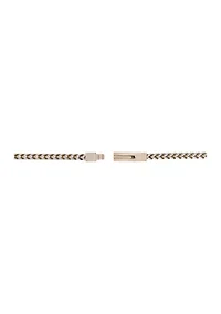 Stainless Steel 4 Millimeter Foxtail Chain Necklace with Two-Tone Gold Tone Ion Plating and Push Lock, 24 Inch
