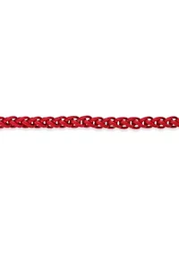 Stainless Steel 5MM Wheat Chain Necklace with Red Acrylic Coated, 29” Length