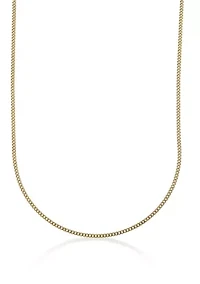 Stainless Steel 2.2MM Curb Chain Mask Holder Necklace with Gold Ion Plating, 26” Length
