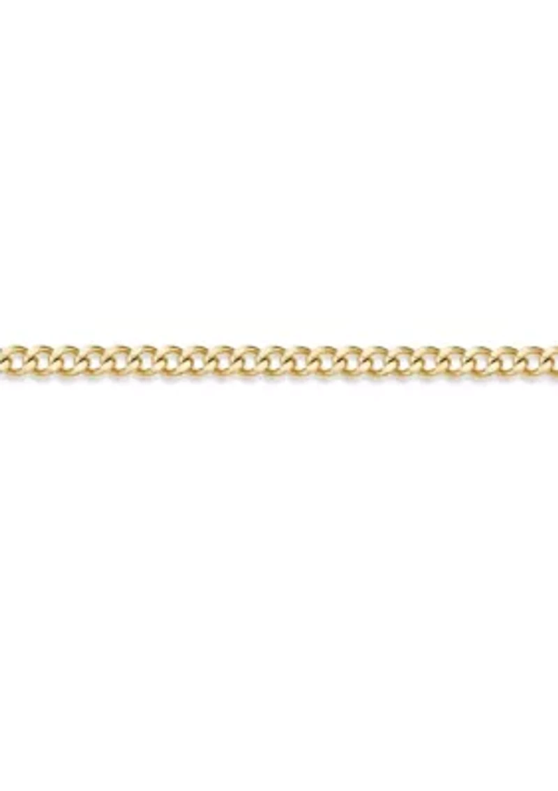 Stainless Steel 2.2MM Curb Chain Mask Holder Necklace with Gold Ion Plating, 26” Length