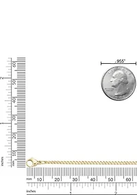 Stainless Steel 2.2MM Curb Chain Mask Holder Necklace with Gold Ion Plating, 26” Length