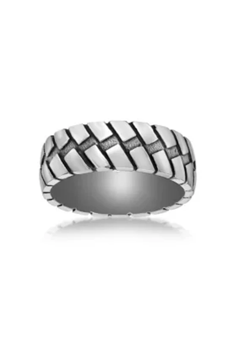 Stainless Steel Ring With Black Ip