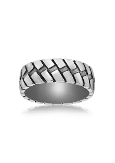 Stainless Steel Ring With Black Ip