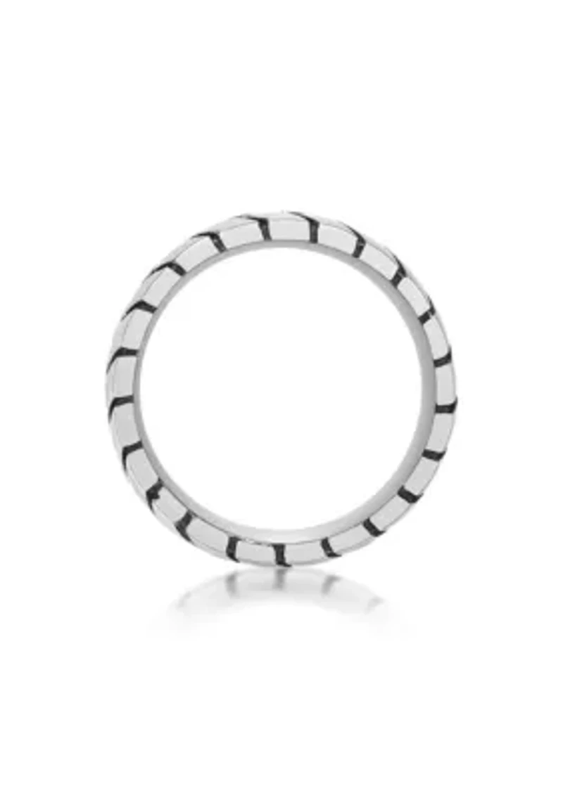 Stainless Steel Ring With Black Ip