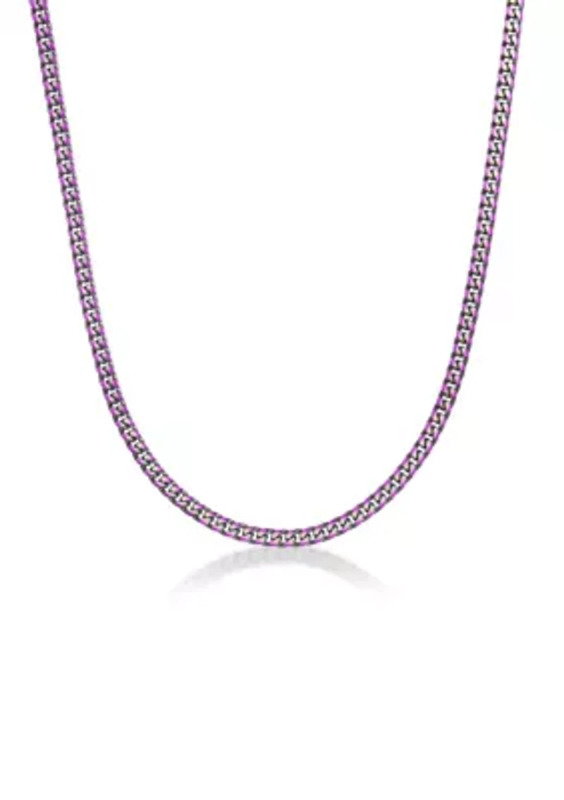 Stainless Steel 5MM Curb Chain Necklace with Multi Color Ip