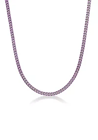 Stainless Steel 5MM Curb Chain Necklace with Multi Color Ip