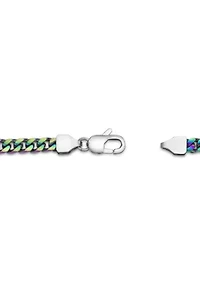 Stainless Steel 5MM Curb Chain Necklace with Multi Color Ip