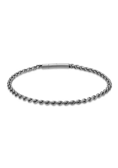 Stainless Steel 3MM Twist Link  Chain Bracelet with Push Lock, 9"
