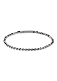 Stainless Steel 3MM Twist Link  Chain Bracelet with Push Lock, 9"