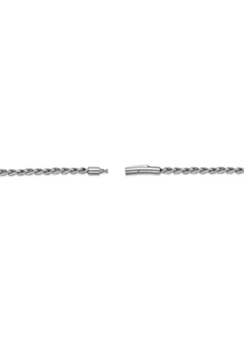 Stainless Steel 3MM Twist Link  Chain Bracelet with Push Lock, 9"