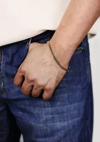 Stainless Steel 3MM Twist Link  Chain Bracelet with Push Lock, 9"