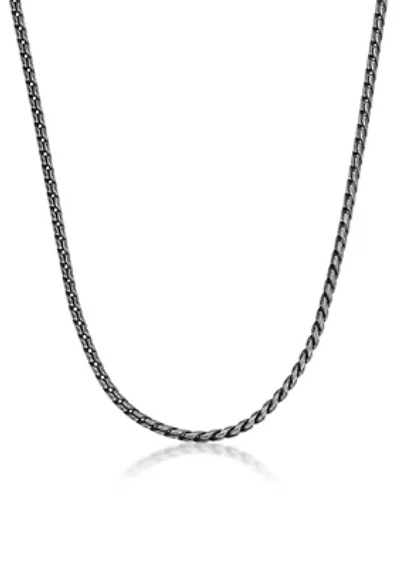 Stainless Steel 5MM Rope Chain Necklace with Antique Finish, 18" Length