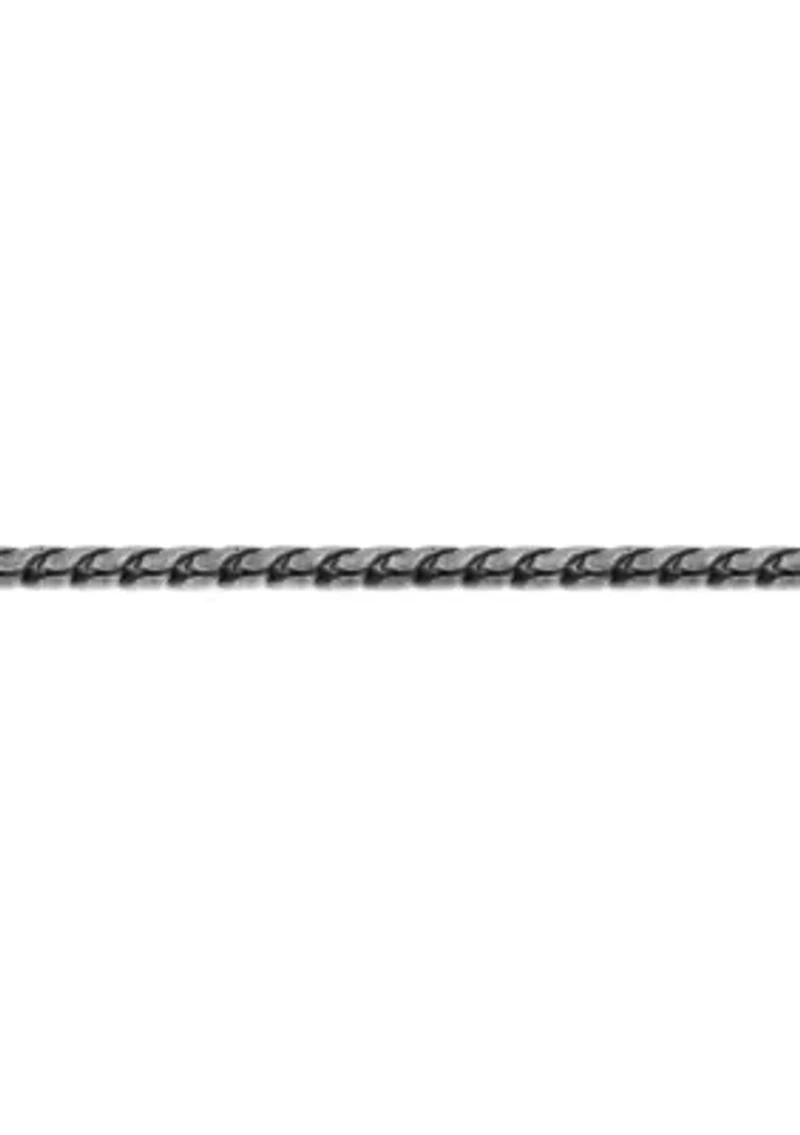 Stainless Steel 5MM Rope Chain Necklace with Antique Finish, 18" Length