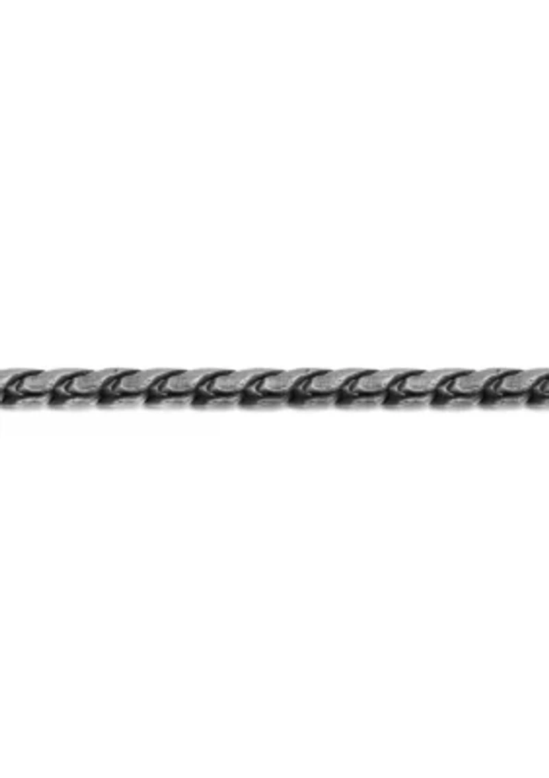 Stainless Steel 5MM Rope Chain Necklace with Antique Finish, 24" Length