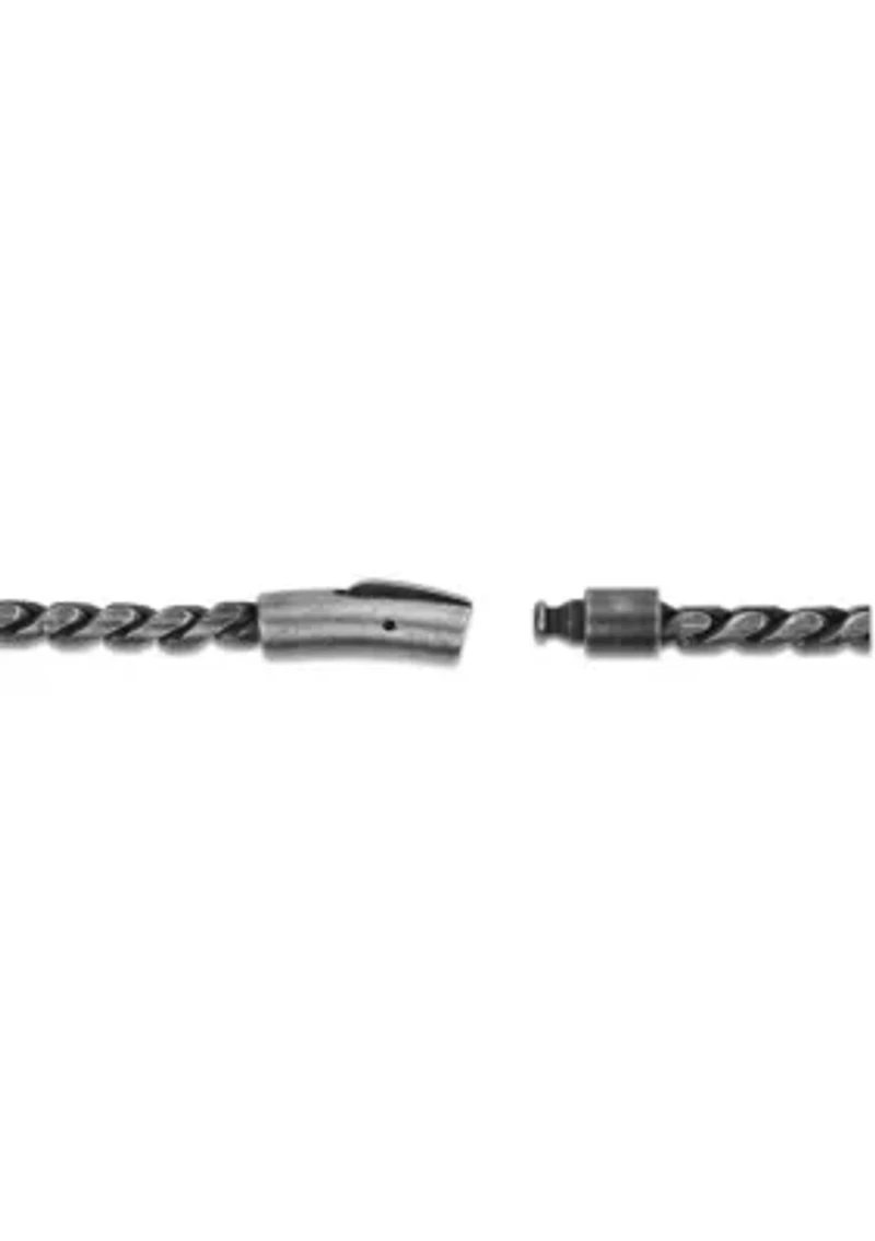 Stainless Steel 5MM Rope Chain Necklace with Antique Finish, 24" Length