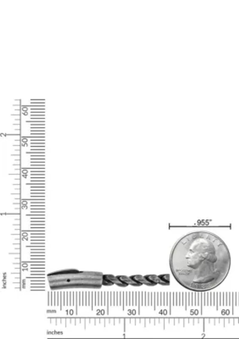 Stainless Steel 5MM Rope Chain Necklace with Antique Finish, 24" Length