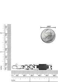 Stainless Steel 7.5MM Curb Chain Necklace with Black Ip, 24" Length