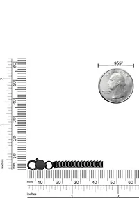 Stainless Steel 4MM Cobra Chain Necklace with Black Ip, 24" Length