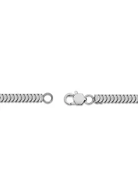 Stainless Steel 4MM Cobra Chain Necklace, 18" Length