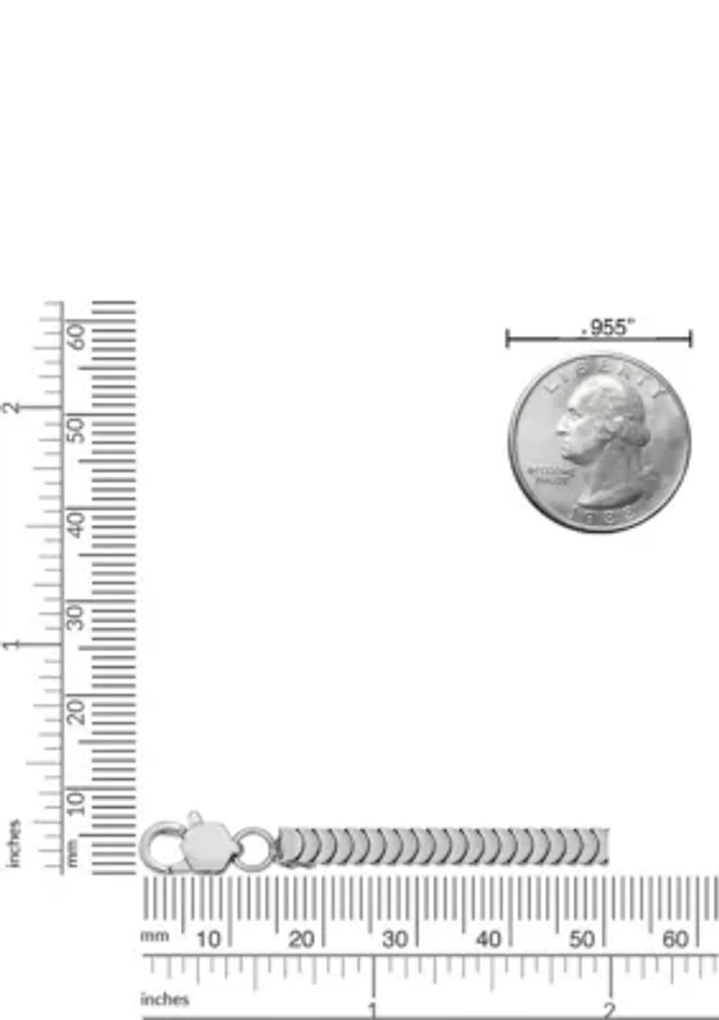 Stainless Steel 4MM Cobra Chain Necklace, 24" Length