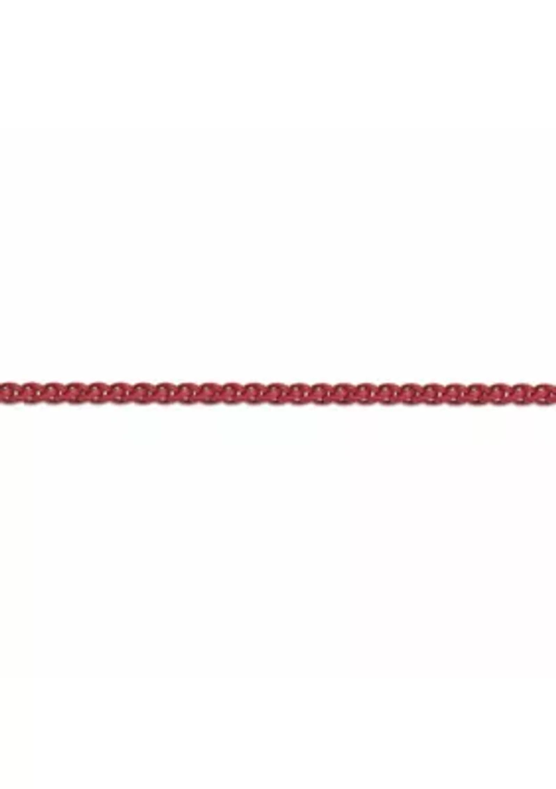 Stainless Steel 3MM Wheat Chain Necklace with Red Acrylic Coating, 18" Length