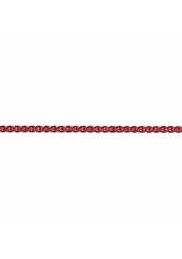 Stainless Steel 3MM Wheat Chain Necklace with Red Acrylic Coating, 18" Length