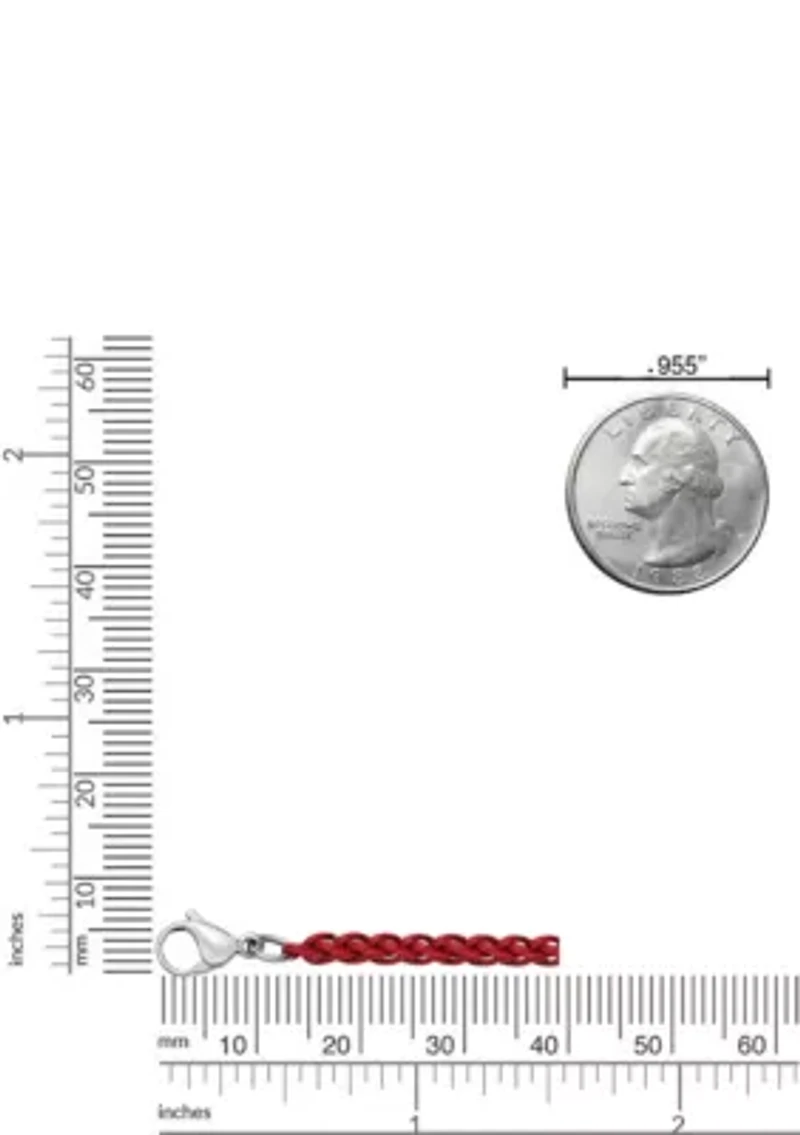 Stainless Steel 3MM Wheat Chain Necklace with Red Acrylic Coating