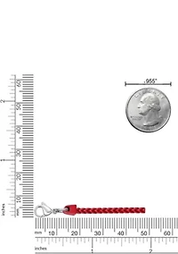 Stainless Steel 2.5MM Foxtail Chain necklace with Red Acrylic Coating, 24" Length