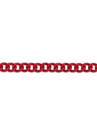 Stainless Steel 9MM Curb Chain Necklace with Red Acrylic Coating