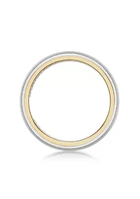 Stainless Steel Ring with Black Carbon Fiber Sheet Inlay And Gold Tone Ip