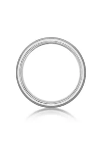 Stainless Steel Ring With Whisky Barrel Wood Inlay And Clear Resin