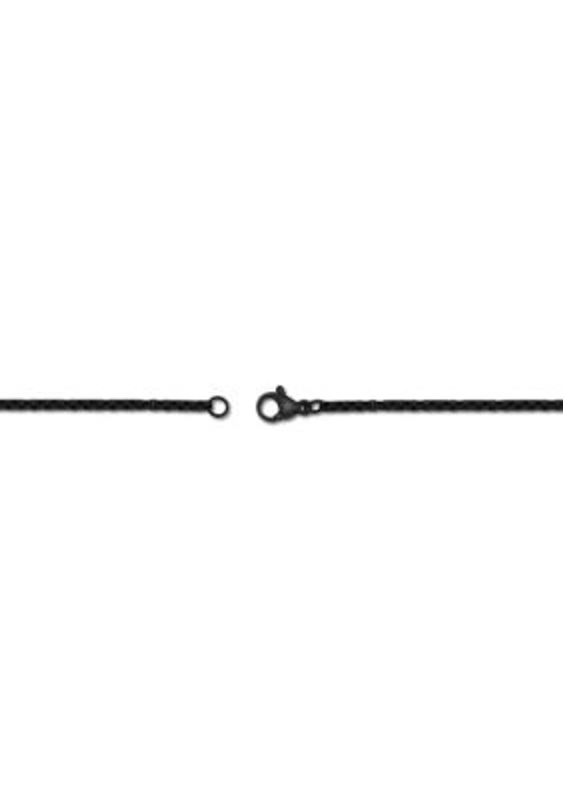 Stainless Steel Antiqued Finish Skull Necklace, 24" Length